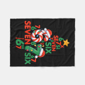 67 Christmas Tree Candy Cane Holiday Six Seven Mem Fleece Deken (Voorkant (Horizontaal))
