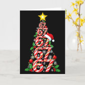 67 Christmas Tree Candy Cane Holiday Six Seven Mem Kaart (Gele Bloem)