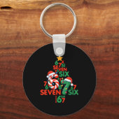 67 Christmas Tree Candy Cane Holiday Six Seven Mem Sleutelhanger (Voorkant)