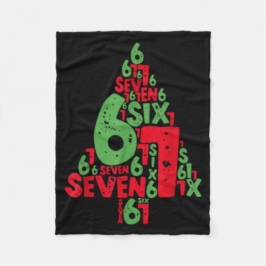 67 Christmas Tree Holiday Six Seven Meme Brainrot  Fleece Deken (Voorkant)