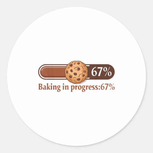67 Cookies Baking In Progress Bar Six Seven Kitche Ronde Sticker (Voorkant)