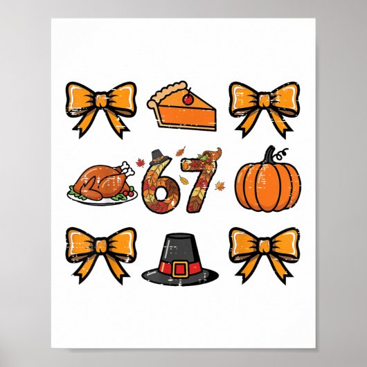 67 Coquette Thanksgiving Grappig 6 7 Meme Mannen V Poster (Voorkant)