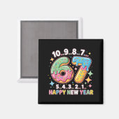 67 Countdown Happy New Year 2026 Funny Donut Numbe Magneet (Voorkant / Achterkant)