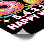 67 Countdown Happy New Year 2026 Funny Donut Numbe Poster (Hoek)