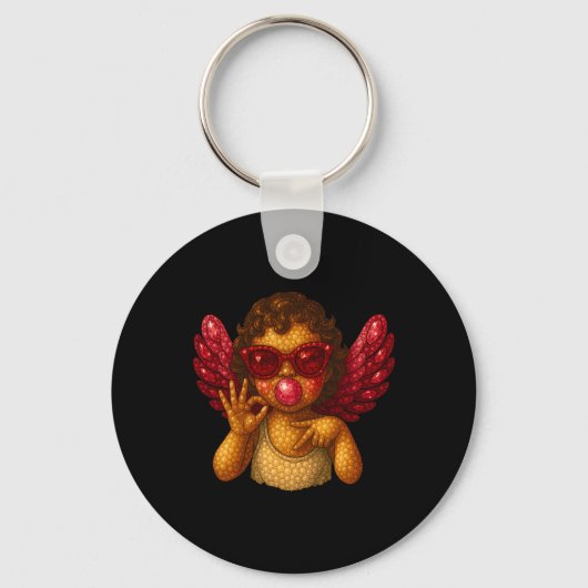 67 Cupid Bubble Gum Engel Gem Style Valentijnsdag Sleutelhanger (Voorkant)