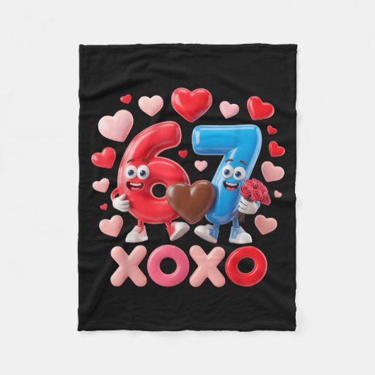 67 Cute Six Seven Gen Meme Couple Anniversary Vale Fleece Deken (Voorkant)