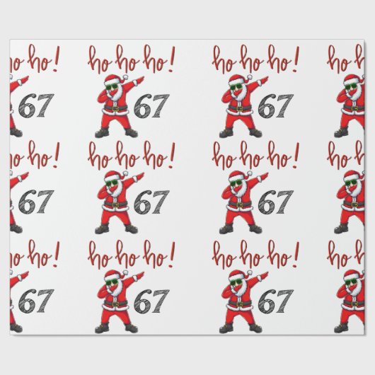67 Dabbing Kerstman Cadeaupapier (Zoom)