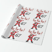 67 Dabbing Kerstman Cadeaupapier (Uitgerold)