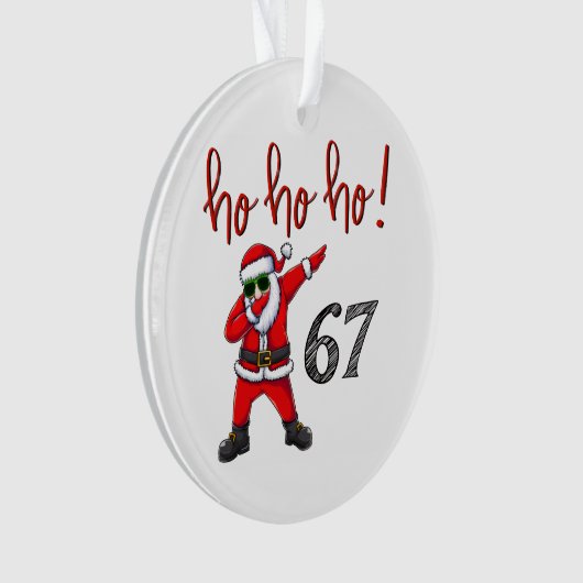 67 Dabbing Santa Christmas Ornament (voorkant)