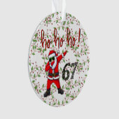 67 Dabbing Santa Christmas Ornament (voorkant)