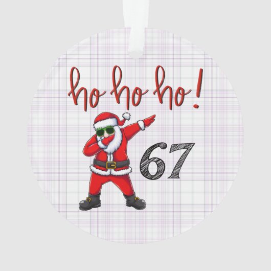 67 Dabbing Santa Christmas Ornament  (achterkant)