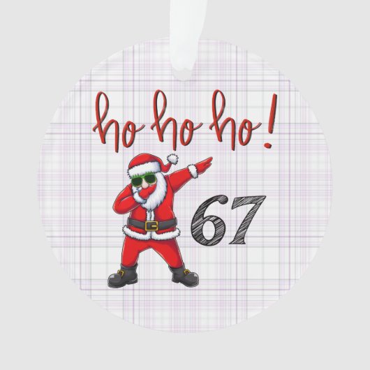 67 Dabbing Santa Christmas Ornament  (voorkant)