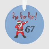 67 Dabbing Santa Christmas Ornament (voorkant)