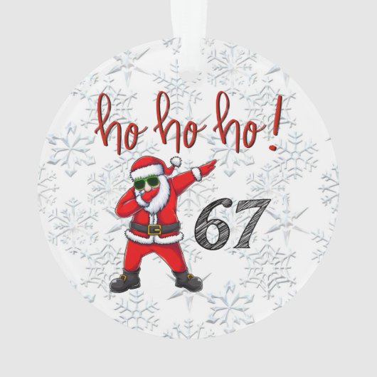 67 Dabbing Santa Christmas Ornament (achterkant)