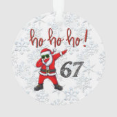 67 Dabbing Santa Christmas Ornament  (achterkant)