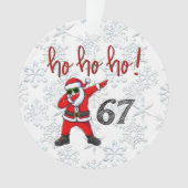 67 Dabbing Santa Christmas Ornament  (voorkant)