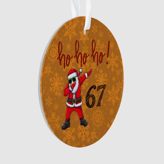 67 Dabbing Santa Christmas Ornament  (voorkant)