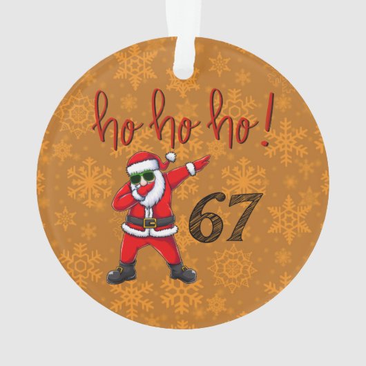 67 Dabbing Santa Christmas Ornament  (achterkant)