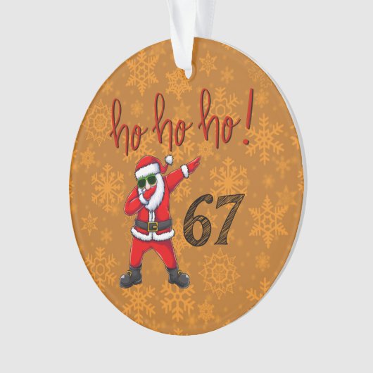67 Dabbing Santa Christmas Ornament (voorkant)
