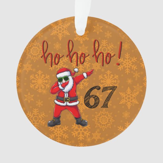 67 Dabbing Santa Christmas Ornament  (voorkant)