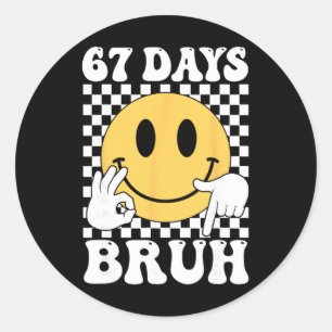 67 Dagen Bruh Grappig Zes Zeven 6 7 Gen Alpha Jarg Ronde Sticker