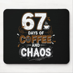 67 Dagen Koffie Leraren Retro School Zes Zeven Muismat