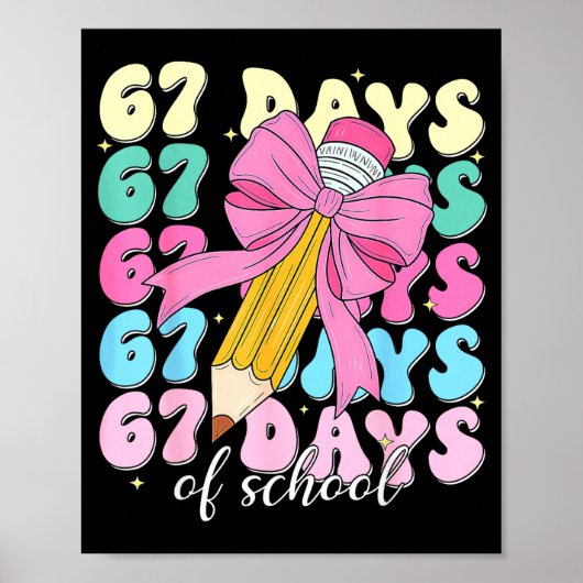 67 Dagen Op School Coquette Strik Potlood Leraar S Poster (Voorkant)