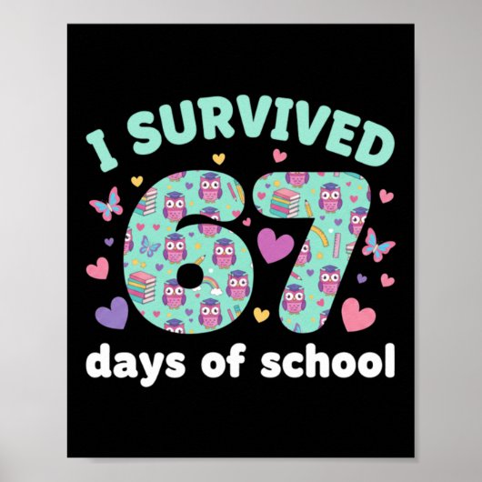 67 dagen overleefd op school - Schattige studenten Poster (Voorkant)