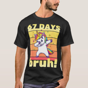 67 Dagen School Bruh Grappige Leraar Kinderen Dabb T-shirt