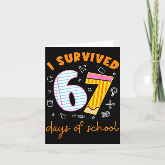 67 dagen school Cool leerkracht ontwerp  Kaart (Voorkant)