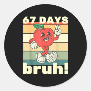 67 Dagen School Grappig Zes Zeven Meme Bruh Kinder Ronde Sticker