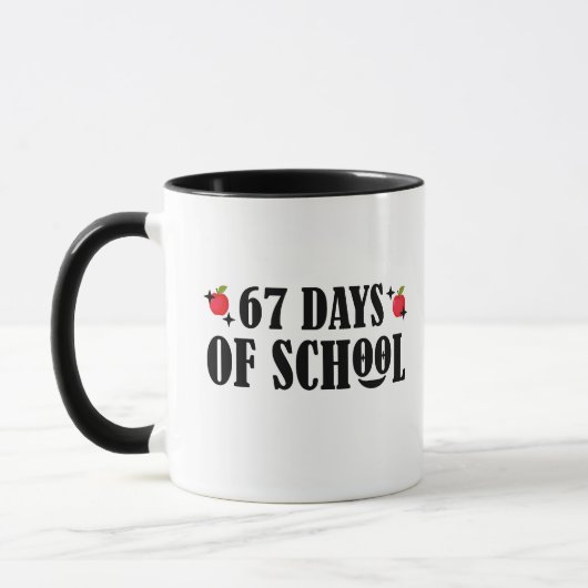 67 Dagen School Grappig Zes Zeven Meme Mok (Links)