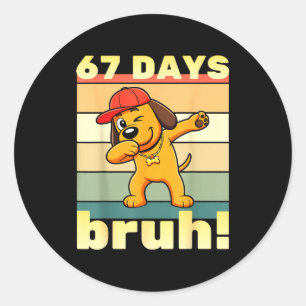 67 dagen school joh grappige meme leraren kinderen ronde sticker