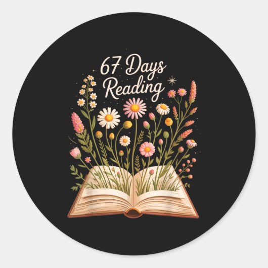 67 dagen school lezen boeken leraar 67e dag O Ronde Sticker (Voorkant)