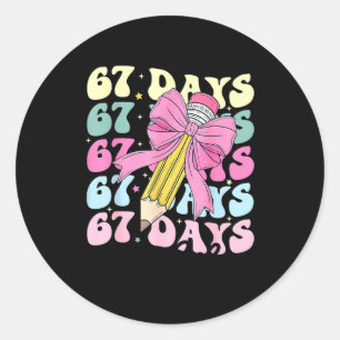 67 dagen school meisjes Coquette strik 67e dag van Ronde Sticker