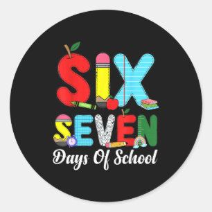 67 Dagen School Shirt Leraar Kinderen Grappig 67 M Ronde Sticker