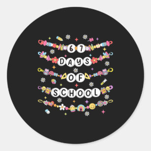 67 dagen school Vriendschapsarmbanden 67 dagen Sma Ronde Sticker