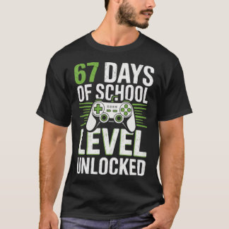 67 dagen schoolniveau ontgrendeld retro t-shirt