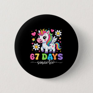 67 dagen slimmer eenhoorn meisje kind leraar 67e d ronde button 5,7 cm
