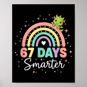 67 Dagen Slimmer Grappige Draak Regenboog Kinderen Poster