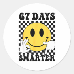 67 Dagen Slimmer Grappige Zes Zeven 6 7 Gen Alpha  Ronde Sticker
