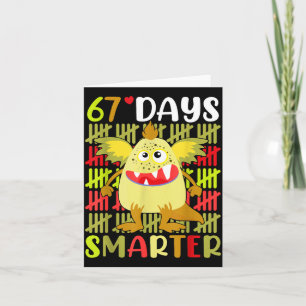 67 Dagen Slimmer Klein Monster 67e Dag Schoolmeisj Kaart