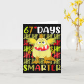 67 Dagen Slimmer Klein Monster 67e Dag Schoolmeisj Kaart (Gele Bloem)