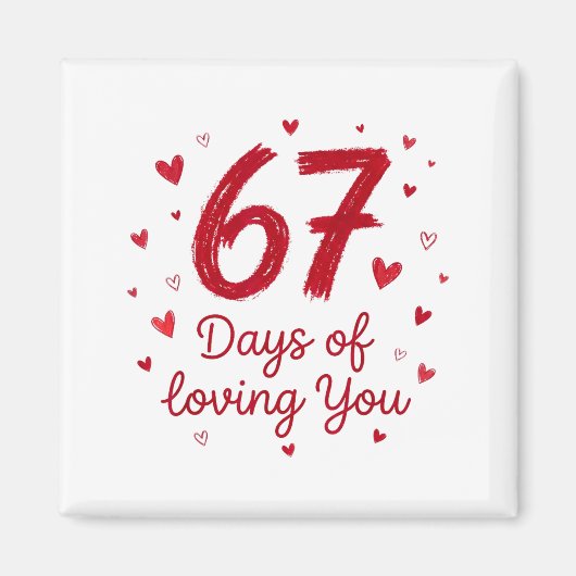 67 Dagen Van Het Liefhebben Van Jou Grappig Koppel Magneet (Voorkant)