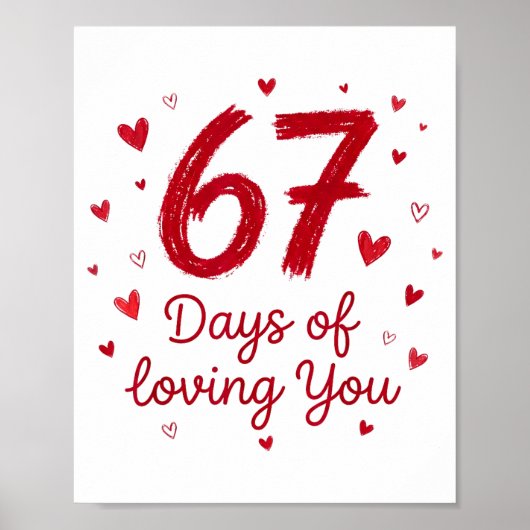 67 Dagen Van Jou Liefhebben Grappig Koppel Valenti Poster (Voorkant)