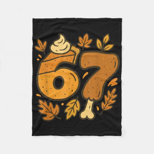 67 Dankgum Dankzegging Meme Zes Zeven Gen Alpha Fleece Deken (Voorkant)