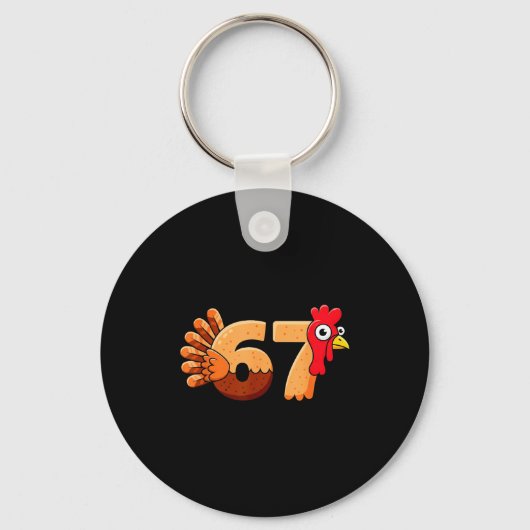 67 Dankzegging Grappige Kalkoen Dankzegging 67 Kal Sleutelhanger (Voorkant)