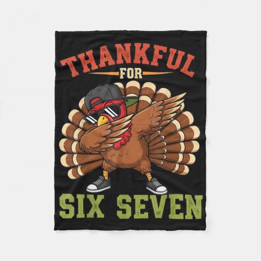 67 Dankzegging Meme Grappige Dankbare Kalkoen Dabb Fleece Deken (Voorkant)