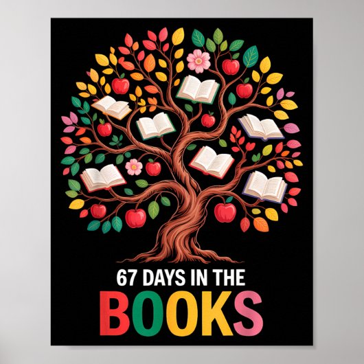 67 Days In The Books Reading Teacher 67th Day Of S Poster (Voorkant)