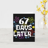 67 Days Later 67th Day Of School Teachers Kids Boy Kaart (Gele Bloem)